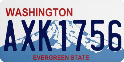 WA license plate AXK1756