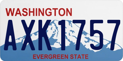 WA license plate AXK1757