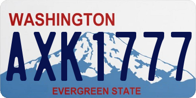 WA license plate AXK1777