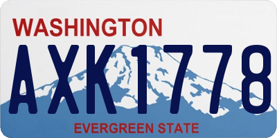 WA license plate AXK1778
