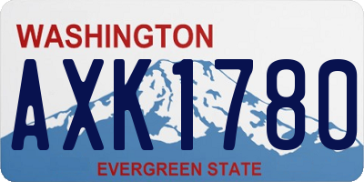 WA license plate AXK1780