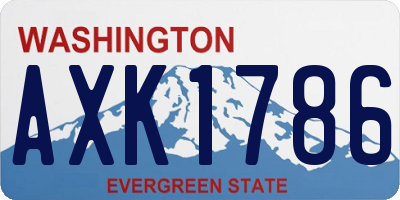 WA license plate AXK1786