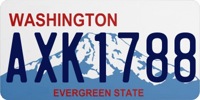 WA license plate AXK1788