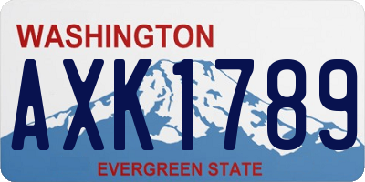 WA license plate AXK1789