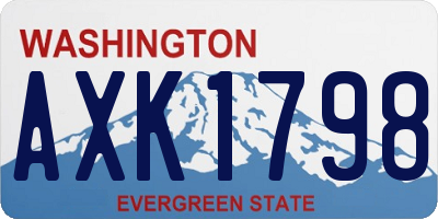 WA license plate AXK1798