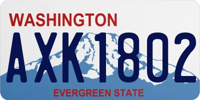 WA license plate AXK1802