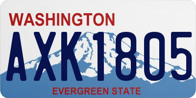 WA license plate AXK1805