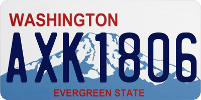 WA license plate AXK1806