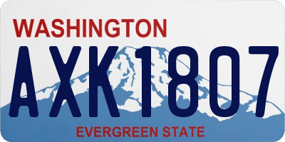 WA license plate AXK1807
