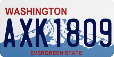 WA license plate AXK1809