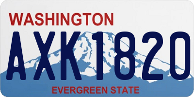 WA license plate AXK1820