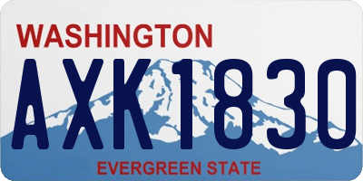 WA license plate AXK1830