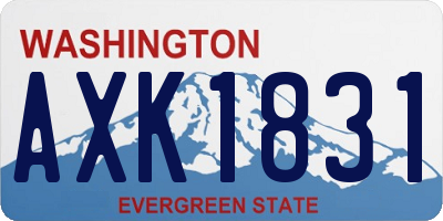 WA license plate AXK1831