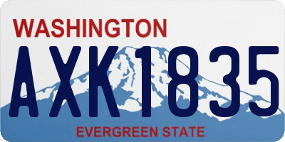 WA license plate AXK1835