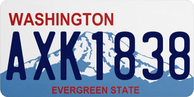 WA license plate AXK1838