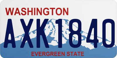 WA license plate AXK1840