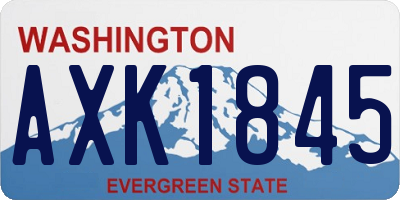 WA license plate AXK1845