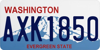 WA license plate AXK1850