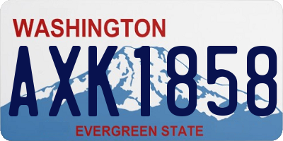 WA license plate AXK1858