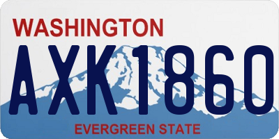 WA license plate AXK1860