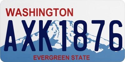 WA license plate AXK1876