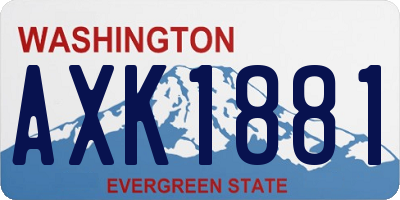 WA license plate AXK1881