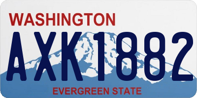 WA license plate AXK1882