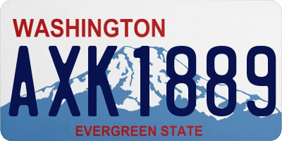 WA license plate AXK1889