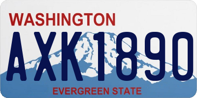 WA license plate AXK1890