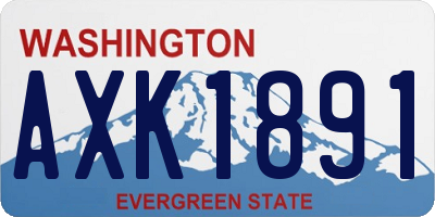 WA license plate AXK1891