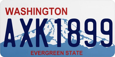WA license plate AXK1899