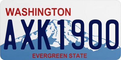 WA license plate AXK1900