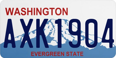 WA license plate AXK1904