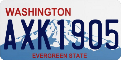 WA license plate AXK1905