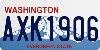 WA license plate AXK1906