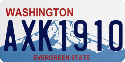WA license plate AXK1910