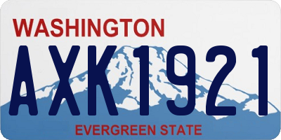 WA license plate AXK1921