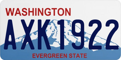 WA license plate AXK1922