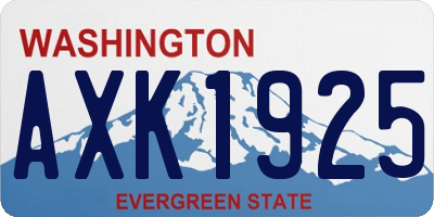 WA license plate AXK1925