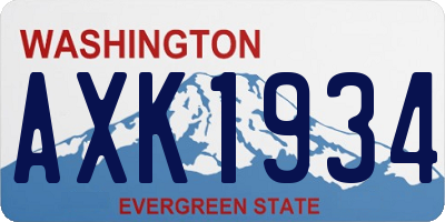 WA license plate AXK1934