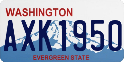 WA license plate AXK1950