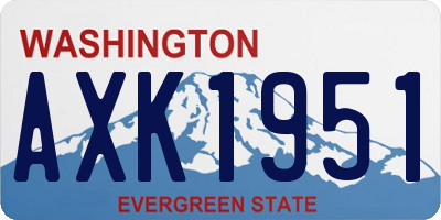 WA license plate AXK1951