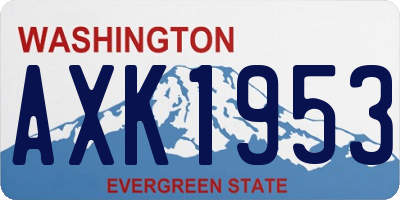 WA license plate AXK1953