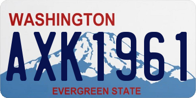 WA license plate AXK1961