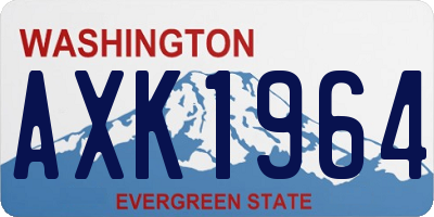 WA license plate AXK1964