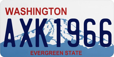 WA license plate AXK1966