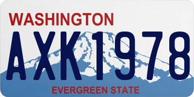 WA license plate AXK1978