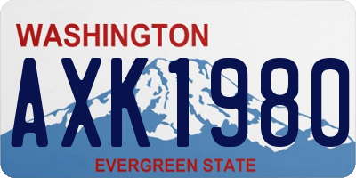 WA license plate AXK1980