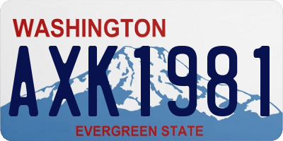 WA license plate AXK1981