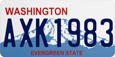 WA license plate AXK1983